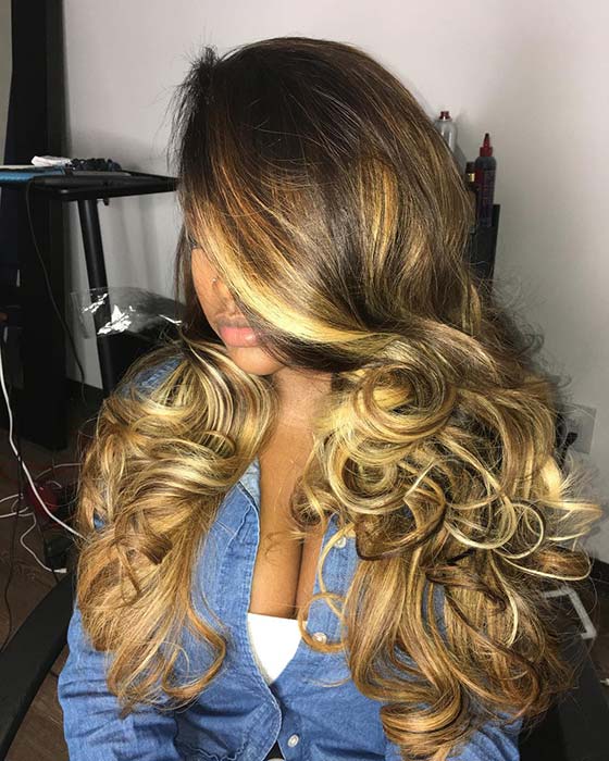 Curly Blonde Weave Hairstyle