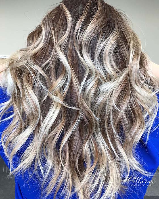 Icy Blonde Highlights for Brown Hair