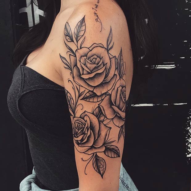 Three Roses Arm Tattoo Idea