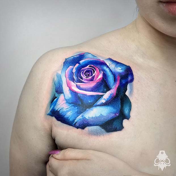 Unique Blue Rose Design