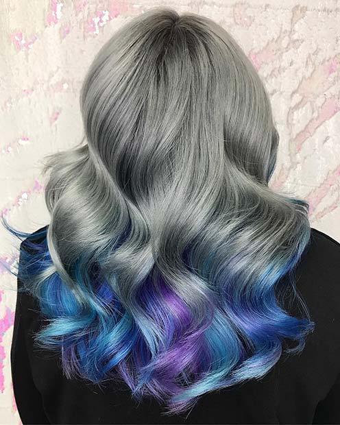 Beautiful Grey and Blue Hair