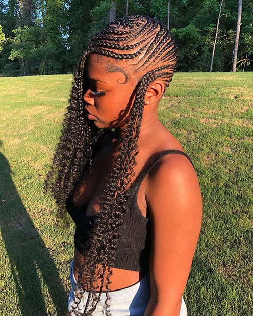 Lemonade Braids with Curly Ends