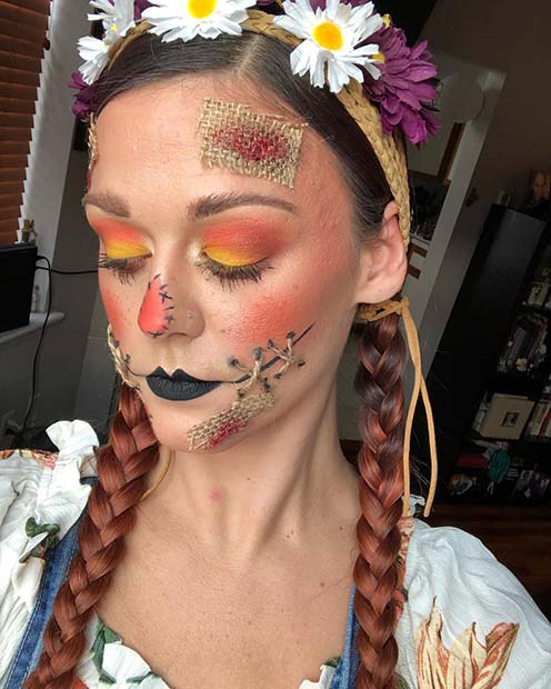 Burlap Scarecrow Makeup