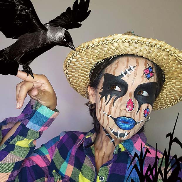 Scarecrow Makeup and Costume Idea