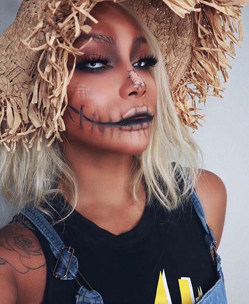 Creepy Scarecrow Makeup and Costume