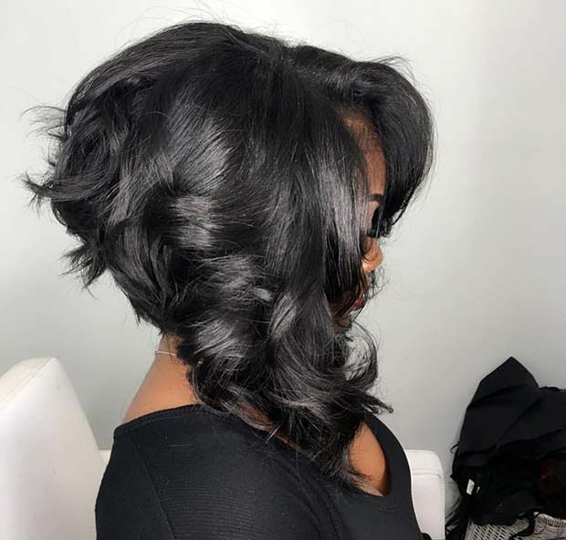 Curly Inverted Weave Bob