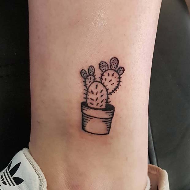 Cute Cactus Tattoo Idea