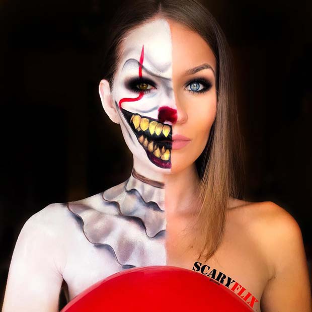 Half Clown Makeup