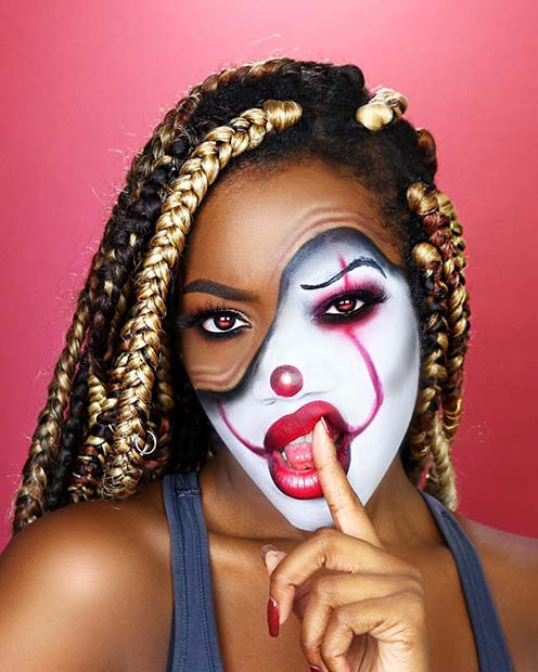 Illusion Half Clown Makeup