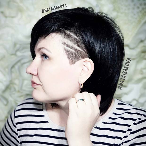 Long Bob with a Patterned Undercut