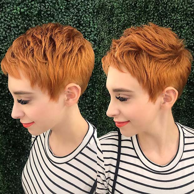 Trendy Copper Pixie Haircut
