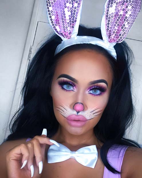 Adorable Bunny Makeup for Halloween
