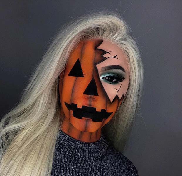 Classic Halloween Pumpkin Makeup