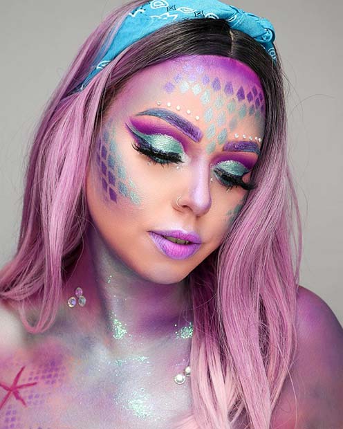 Colorful Mermaid Makeup Idea
