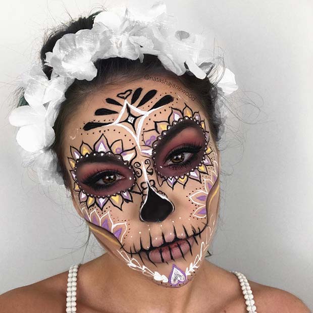 Colorful Sugar Skull Inspired Makeup