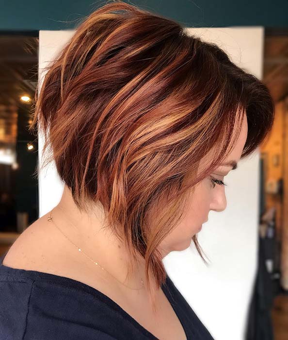 Coppery Highlights for Short Haircut 