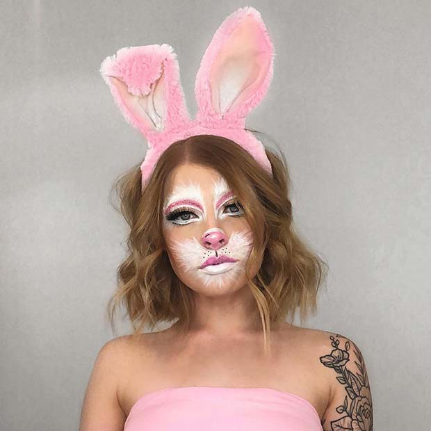 Cute Pink and White Bunny