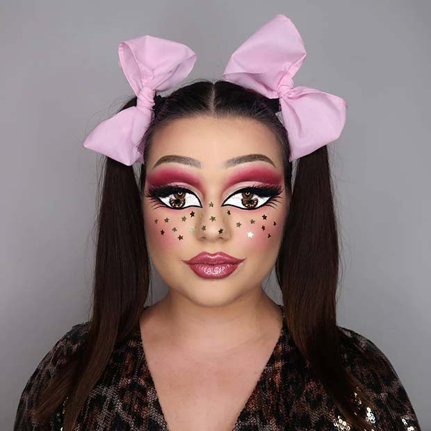 Doll Makeup with Pretty Bows