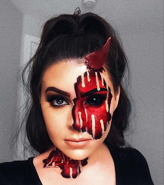 Illusion Half Devil Makeup
