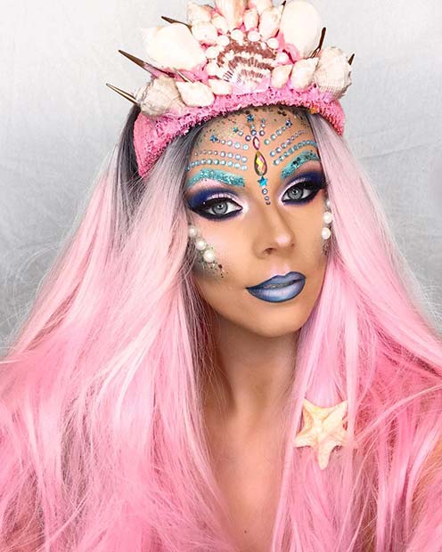 Mermaid Makeup with Pearls