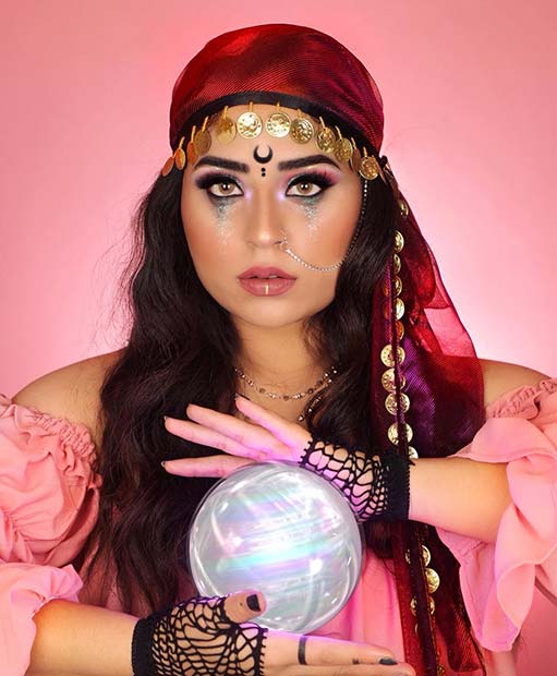 Fortune Teller Makeup and Costume