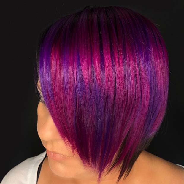 Pink Hair with Purple Highlights 