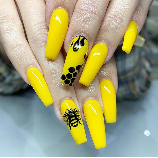 Unique Bee Nail Art