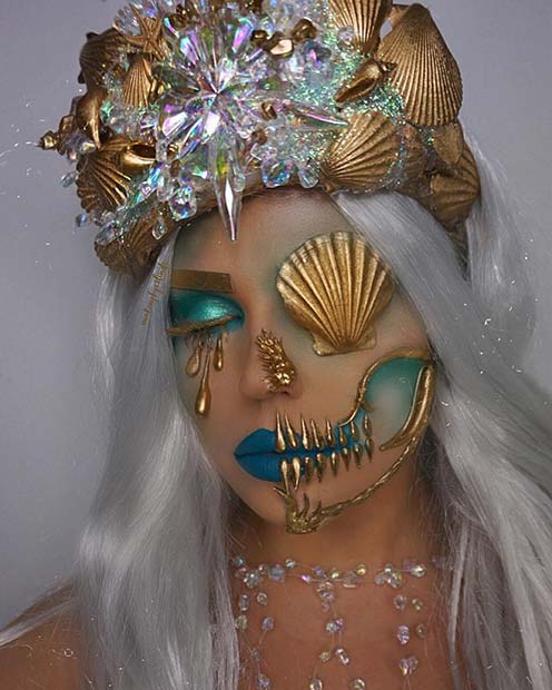 Mermaid Skull Makeup Idea