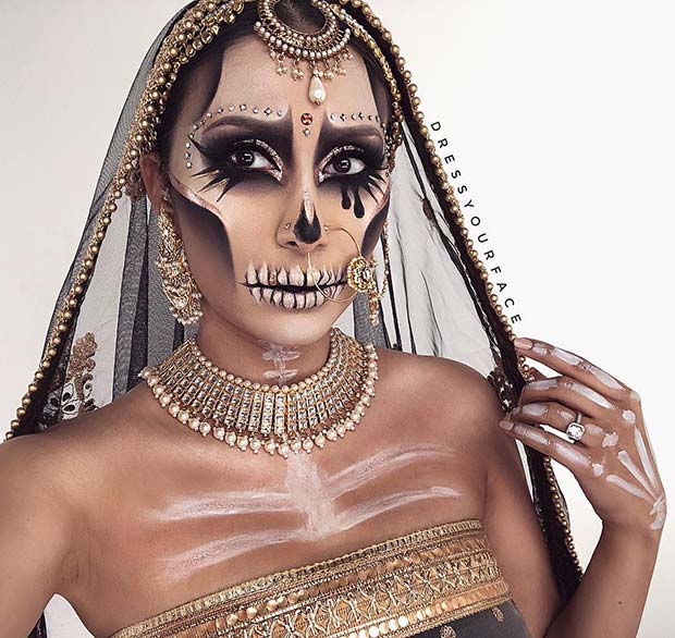 Unique Skeleton Makeup Idea
