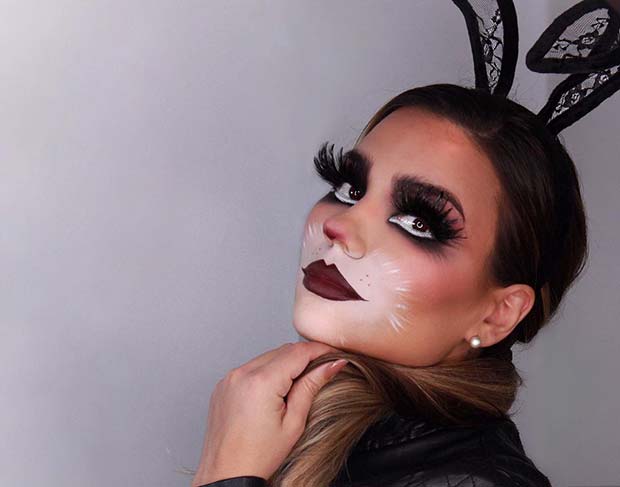 Vampy Halloween Bunny Makeup