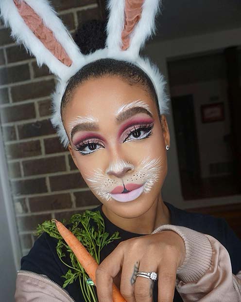 Adorable White Bunny Makeup
