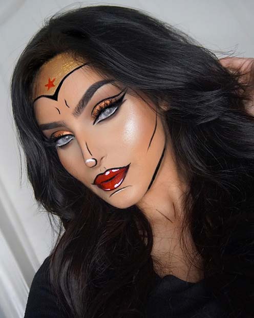 Cool Comic Book Style Wonder Woman Makeup
