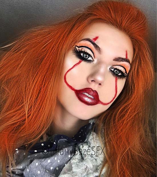 Easy Pennywise Makeup Idea