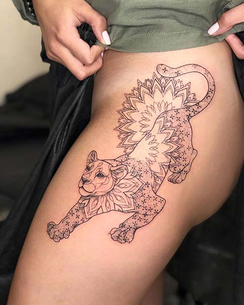 Fierce Lioness Tattoo Design