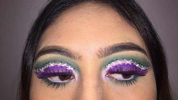 Frankenstein Inspired Halloween Eye Makeup