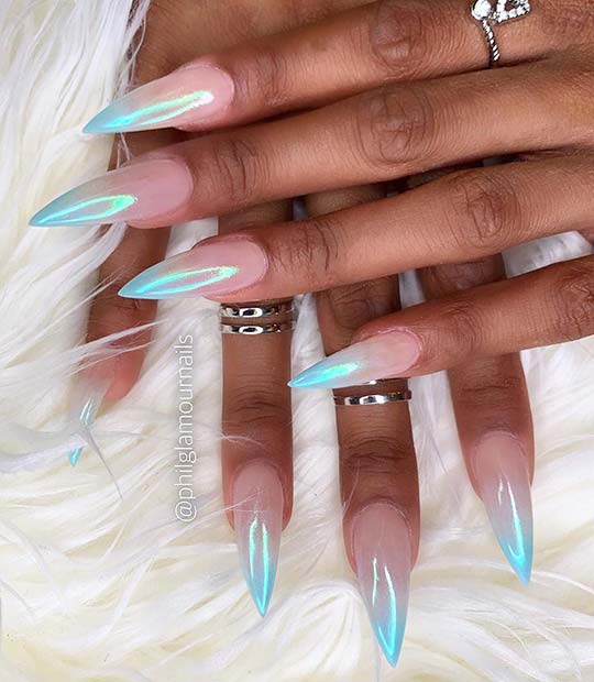 Holographic Ombre Nails