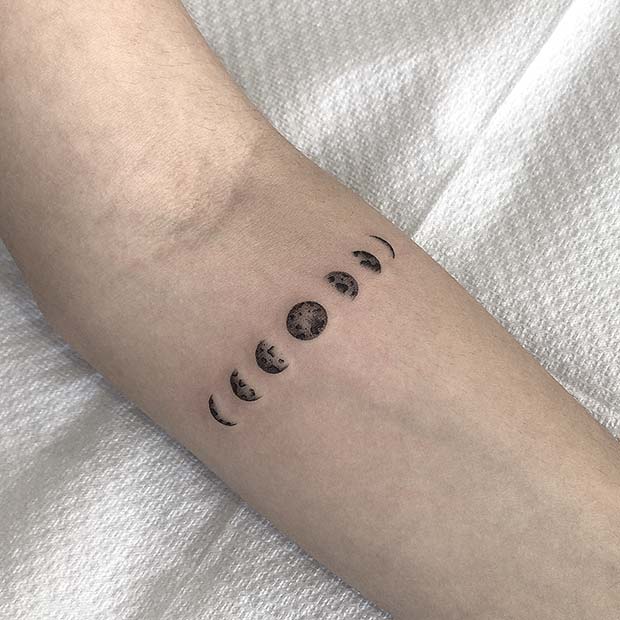 Pretty Moon Phases Tattoo