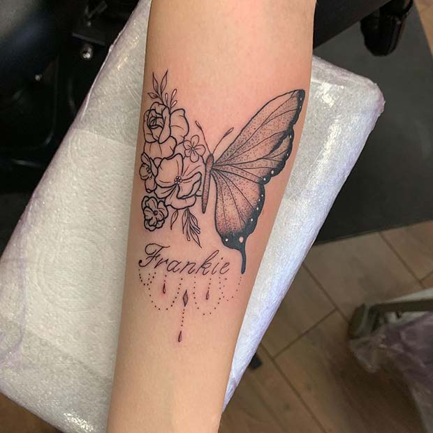 Personalized Floral Butterfly