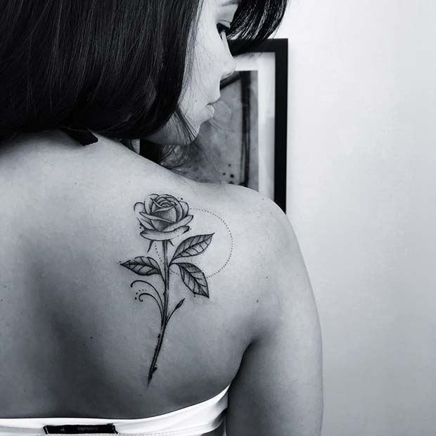 Rose Back Tattoo Idea