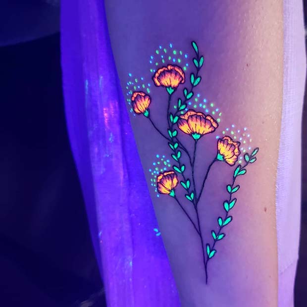 Stunning Floral UV Tattoo
