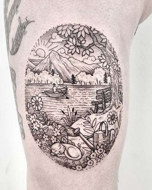 Stunning Lake Inspired Tattoo