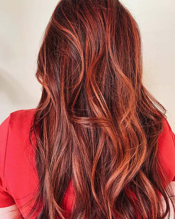 Black Hair with Ginger Highlights