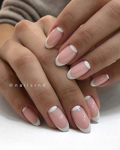 Chic Nude and White Nails