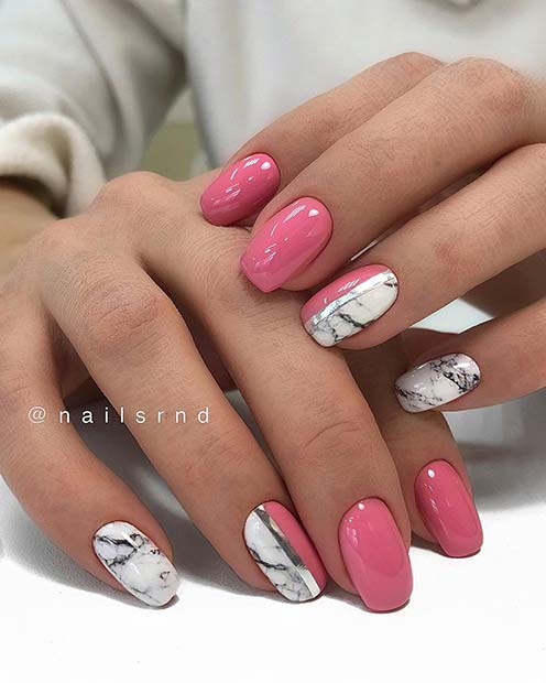 Cute Pink Nail Design for Short Nails