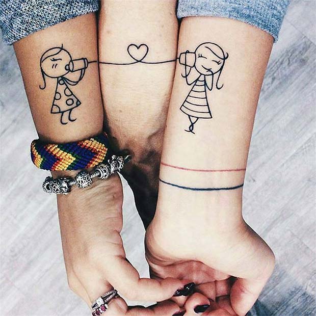 Cute Sisters Tattoos 