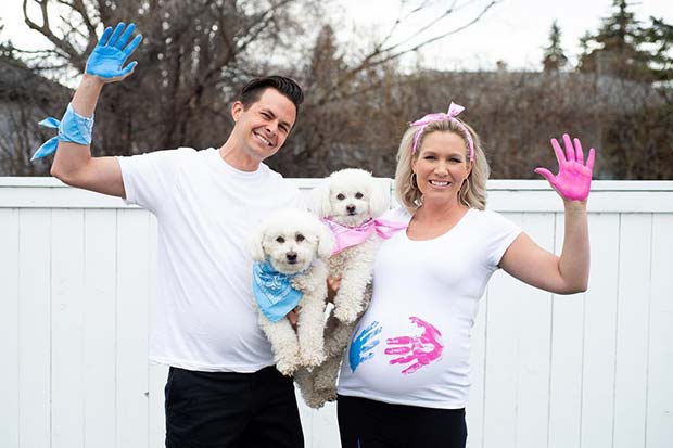 Gender Reveal with Family Pets