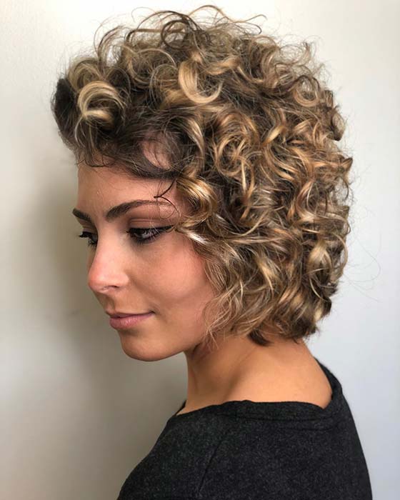 Glam Short Curly Hairstyle