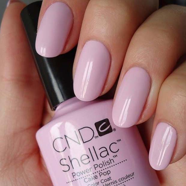Light Pink Shellac Nails