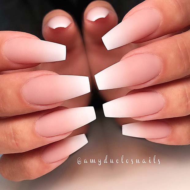 Matte French Ombre Nails
