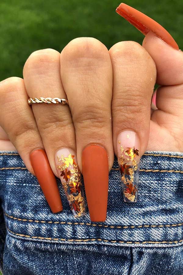 Perfect Fall Coffin Nails